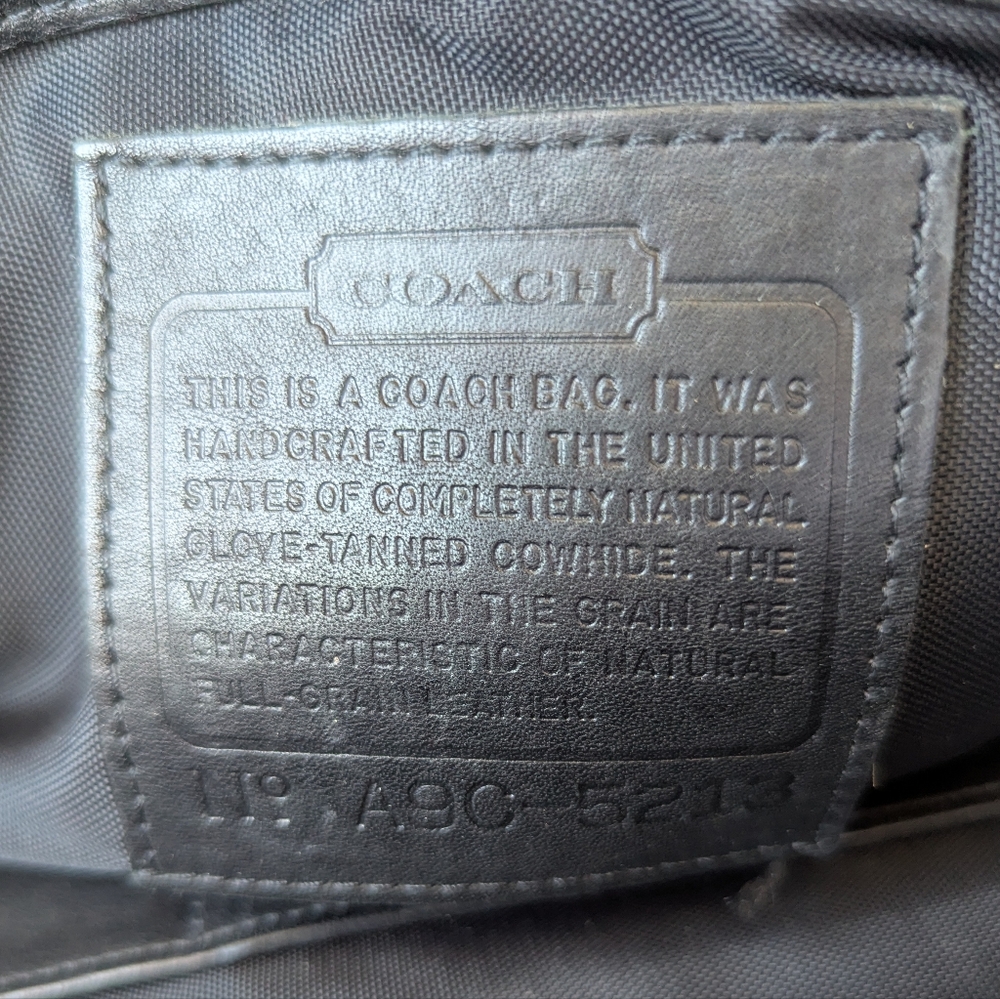 Coach  Vintage Lenox Black Leather Briefcase with Gold Accents - Picture 15 of 16
